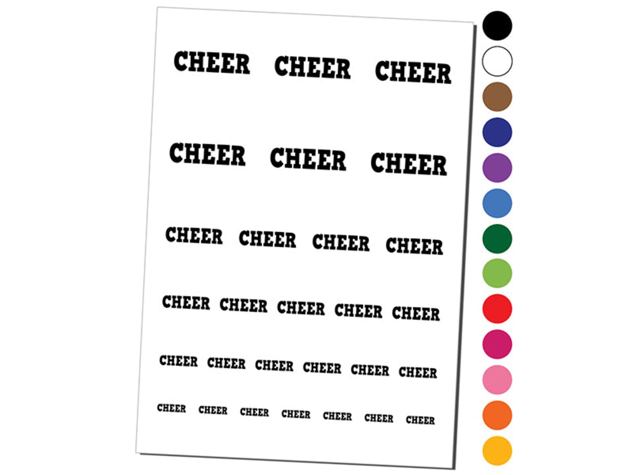 Cheer Cheerleading Fun Text Temporary Tattoo Water Resistant Fake Body Art Set Collection